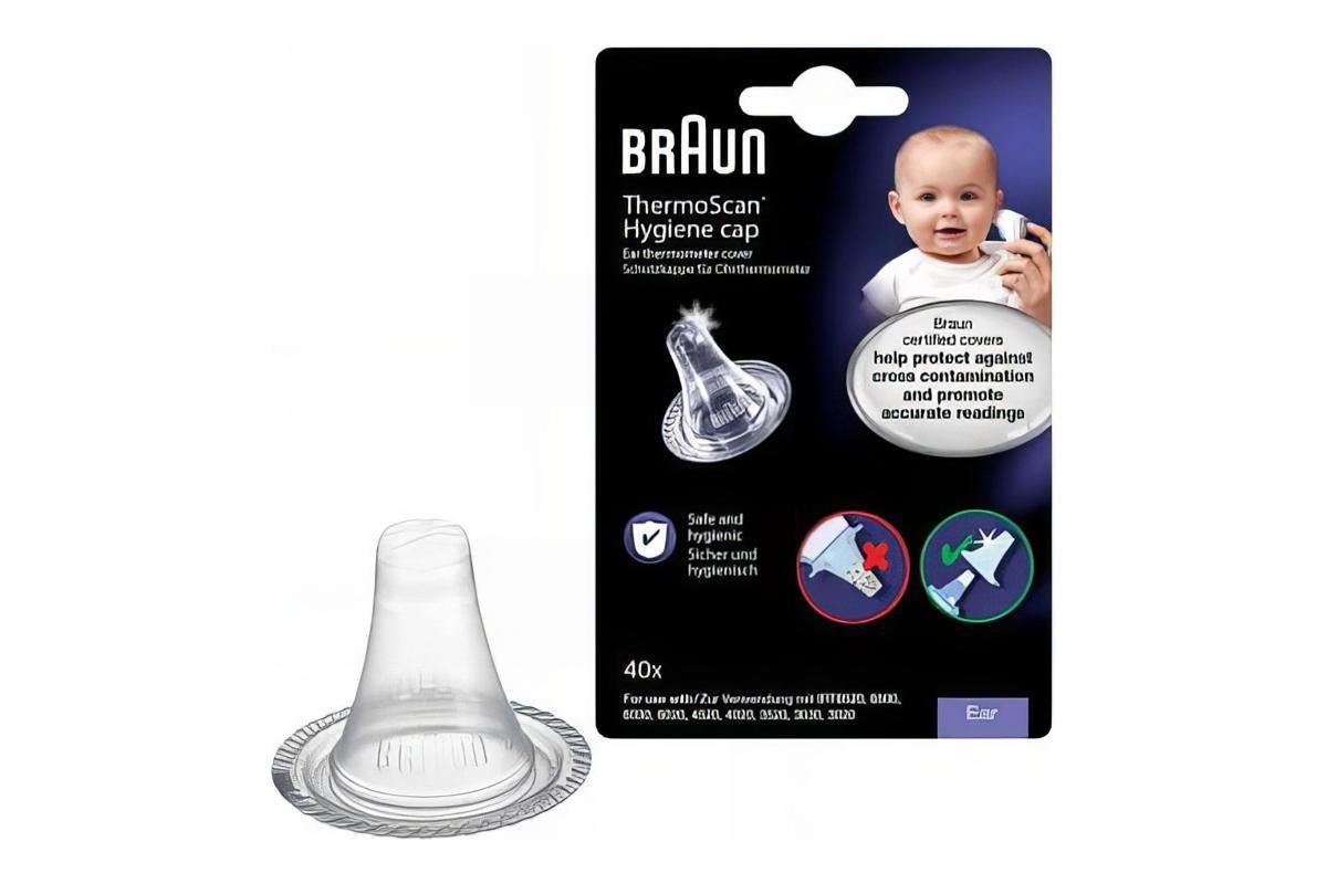 Braun ThermoScan Hygiene Cap LF 40, Ear Thermometer Cap Disposable Probe Covers, Pack of 40