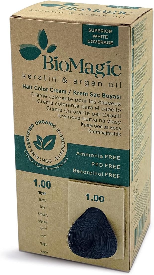 Biomagic Hair Color Cream Kit Color: 1/00 Black