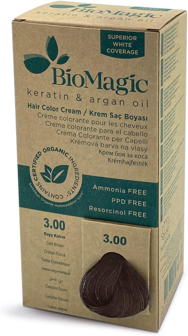 Biomagic Keratin And Organ Oil Hair Color C K 3/00 Dark Brown