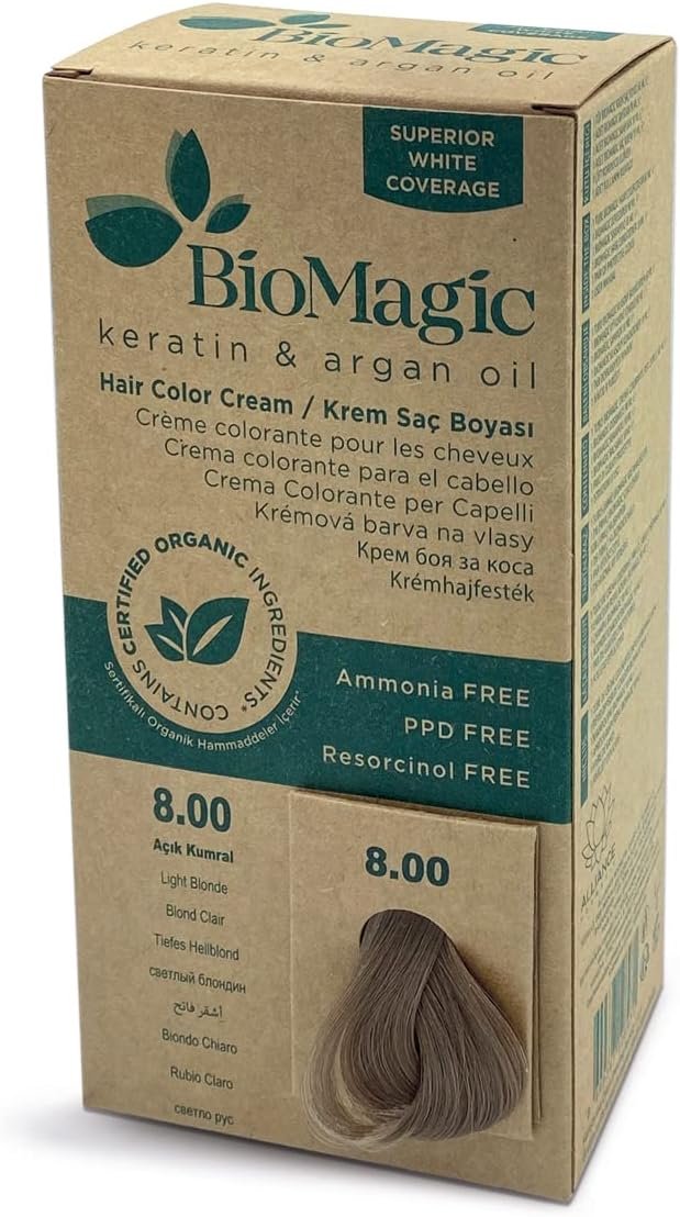 Biomagic Hair Color Cream Kit Color: 8/00 Light Blonde