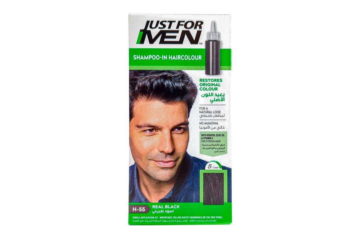 Just For Men Shampoo In Hair Color - H55 Real Black, 28.4g