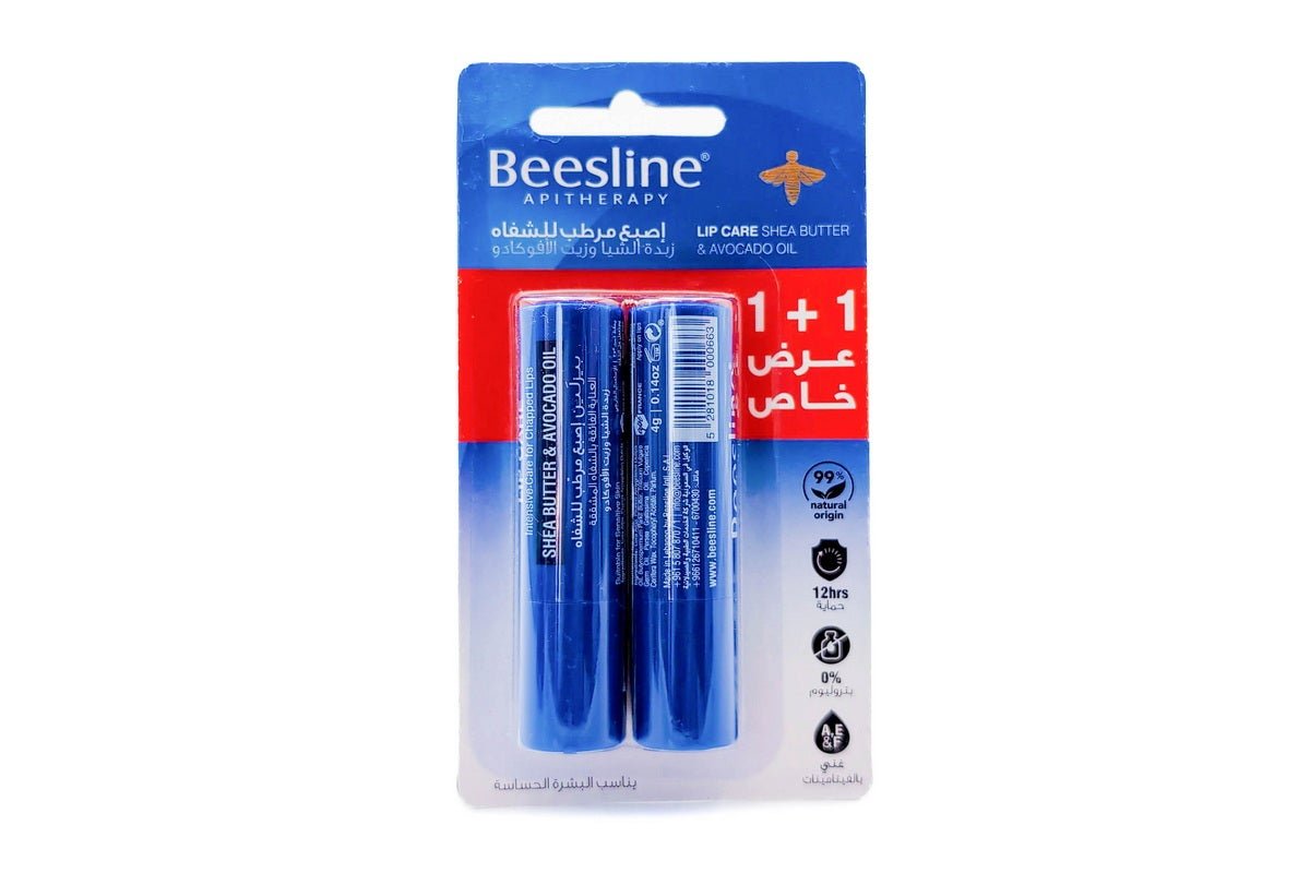 Beesline Shea Butter And Avocado Oil Lip Care, 2 Pieces