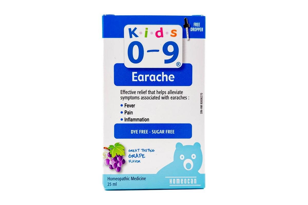 Homeocan Kids 0-9 Earache Homeopathic Medicine Grape Flavour - Sugar Free, Dye Free 25Ml