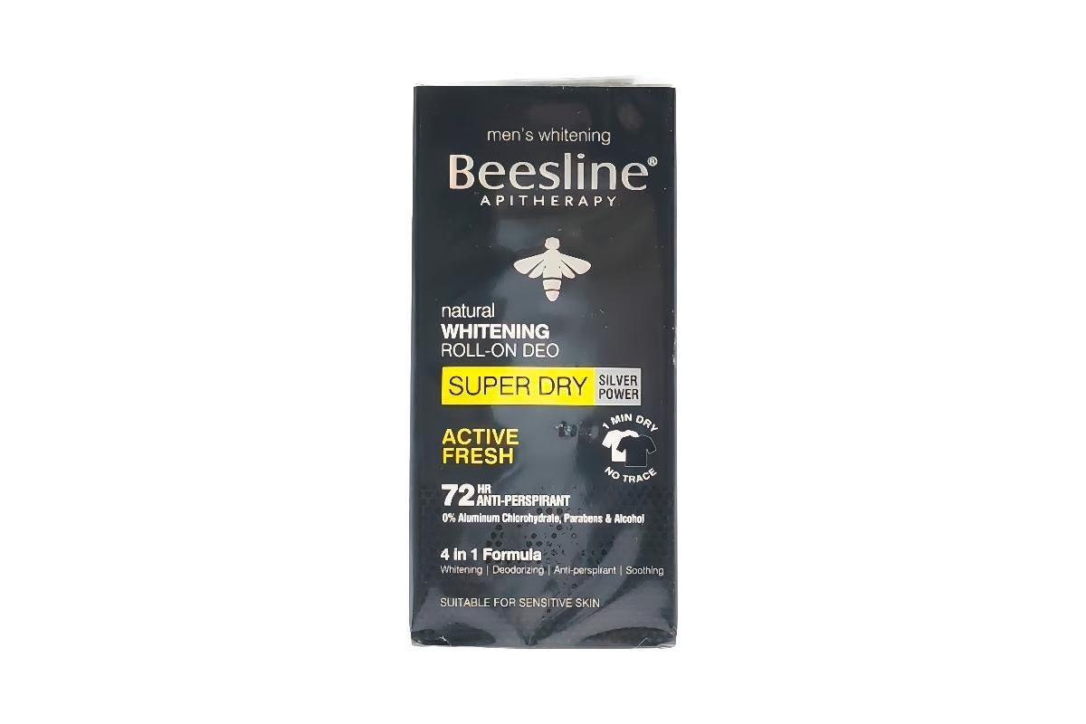 Beesline Whitening Roll On Deodorant - Super Dry Silver Power Active Fresh for Men 50 Ml
