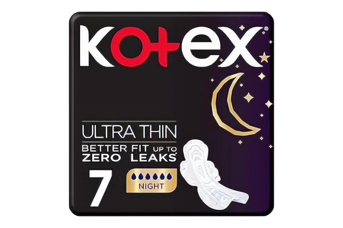 Kotex Ultra Thin Night Time Feminine Pads, 7 Pads