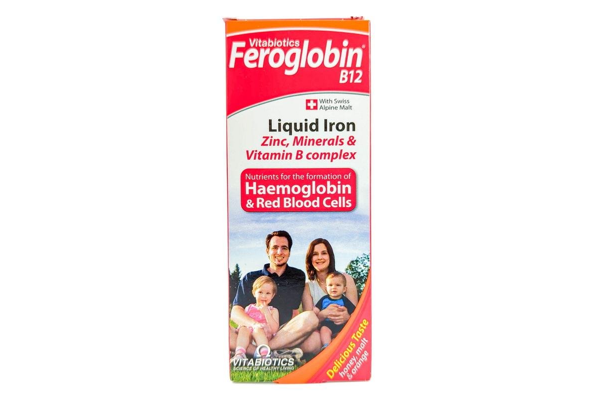 Feroglobin Liquid Iron Supplement Honey And Orange Flavor With Folic Acid