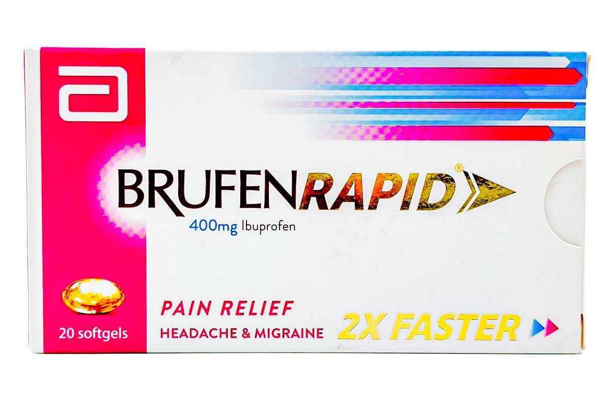Brufen Rapid 400Mg Ibuprofen Pain Relief 2X Faster 20 Softgels