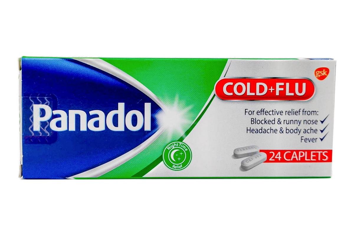 Panadol Cold + Flu Green Night Time Relief 24 Caplets