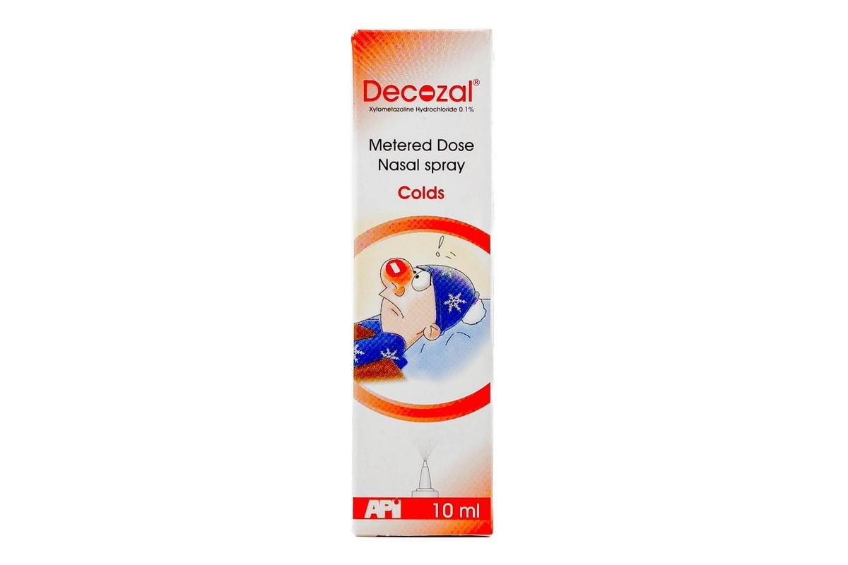 Decozal 0.1% Xylometazoline Hydrochloride Nasal Spray For Colds 10 Ml