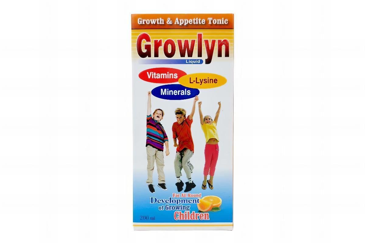 Growlyn Liquid Supplement for Supporting Growth And Appetite Orange Flavor (1-12 Years)