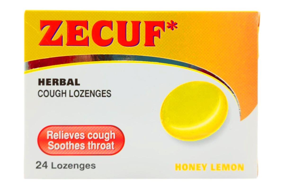 Zecuf Herbal Cough Lozenges Relieves Cough Soothes Throat Honey Lemon 24 Lozenges