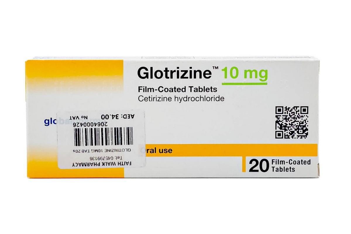 Glotrizine 10Mg Cetirizine Hydrochloride Oral Use 20 Film Coated Tablets