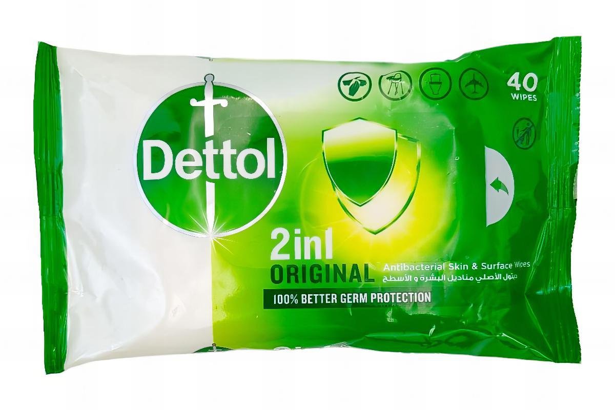 Dettol Original Antibacterial Skin Wipes, 40 Pieces