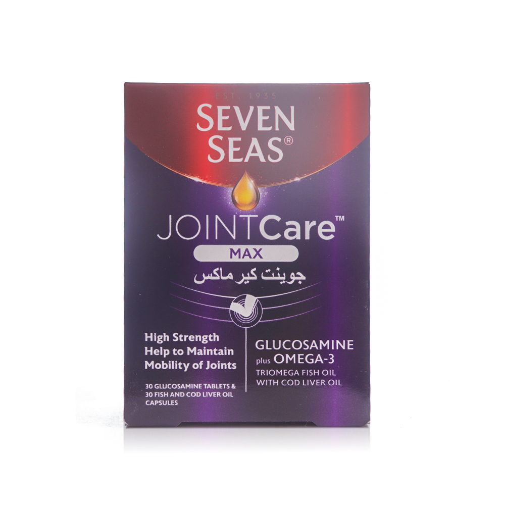 Seven seas joint care max with glucosamine & omega-3, dual pack of tablets 30's + capsules 30's