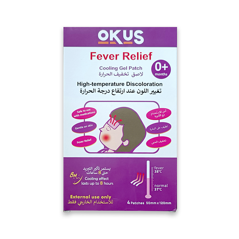 Okus Fever Cooling Gel Patch Discolaration Pink